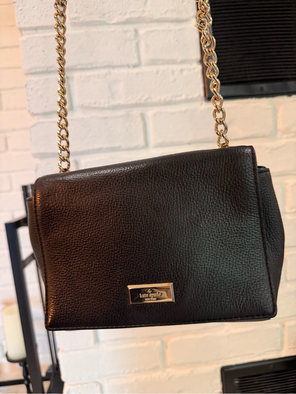 Kate Spade Black Leather Chain Crossbody Bag